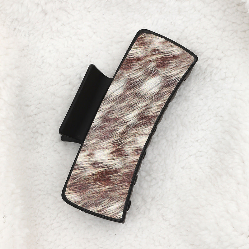 Wholesale western cowboy horsehair leather hair clip shark clip